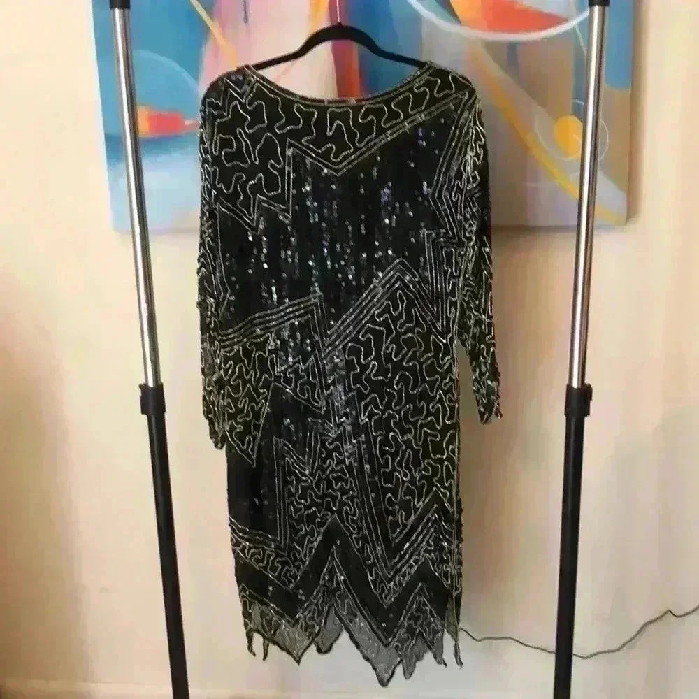 Women’s Silk Beaded Dress, L